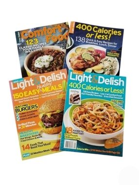 Light & Delish Magazine Set Easy & Healthy Recipe Collection